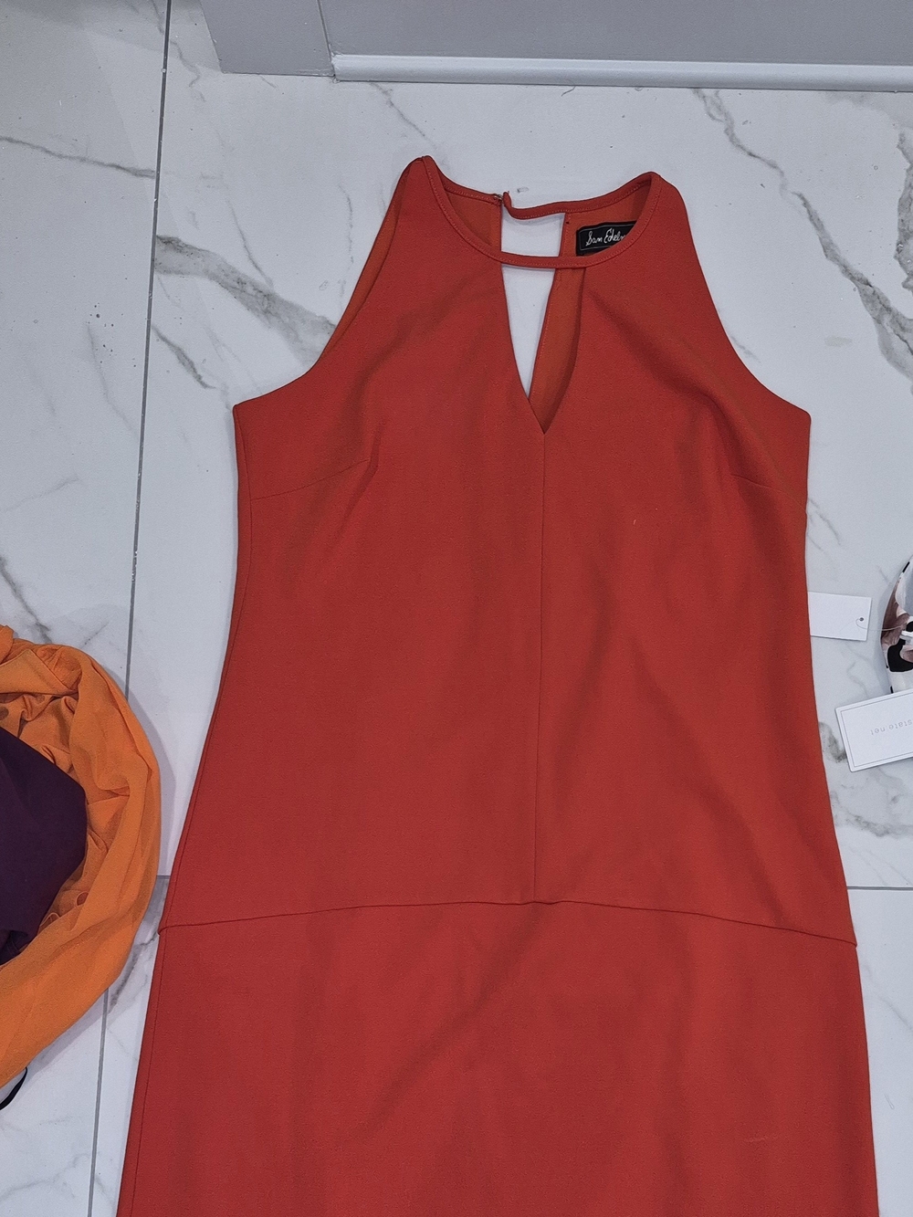 Sam Edelman Red Sleeveless Keyhole Midi Dress
